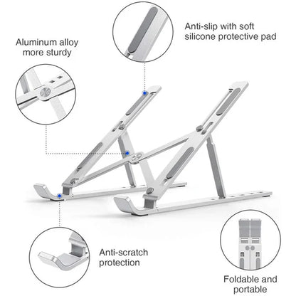 Aluminum Alloy Laptop Holder Stand Adjustable Foldable Portable